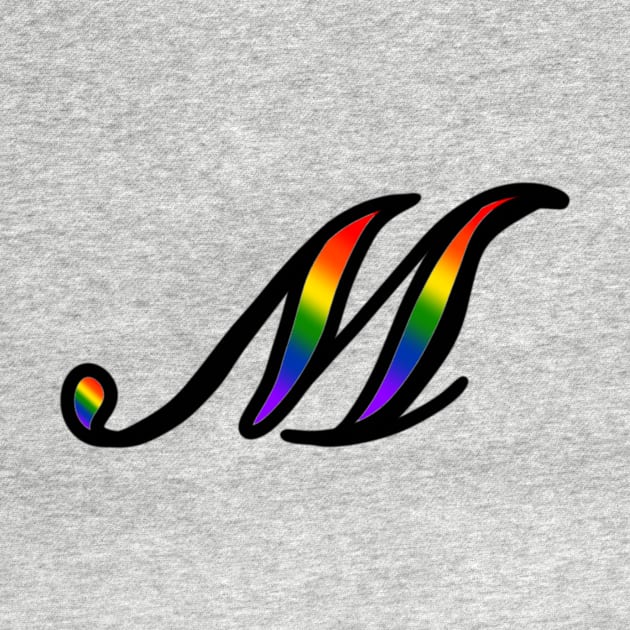 Rainbow Cursive Letter M by JennaBunnies